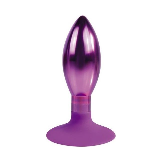 Фиолетовая каплевидная анальная пробка - 10 см - IRON LOVE