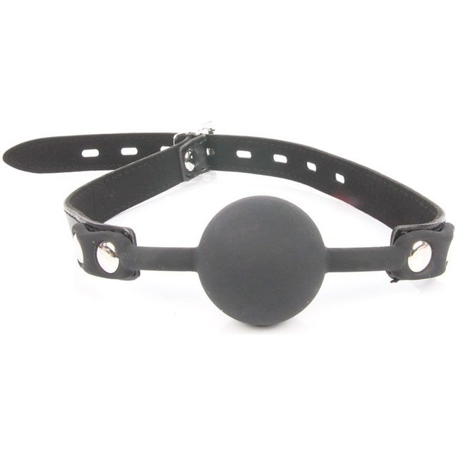 Черный силиконовый кляп-шарик на регулируемой застежке - NOTABU