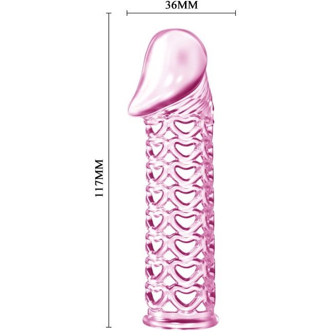 Закрытая розовая насадка-фаллос Penis sleeve - 11,7 см - EROWOMAN-EROMAN. Фотография 3.