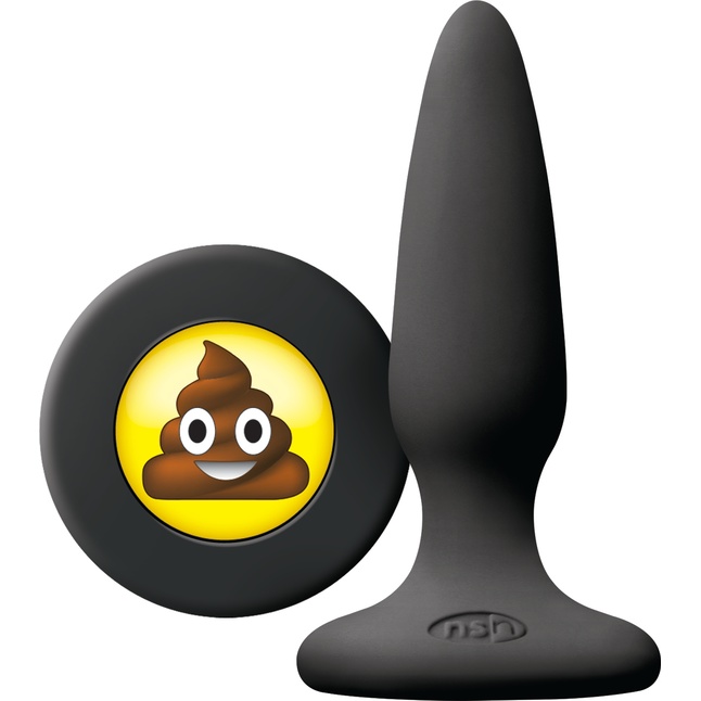 Черная силиконовая пробка Emoji SHT - 8,6 см. - Mojis