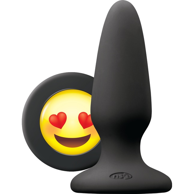 Черная силиконовая пробка среднего размера Emoji ILY - 10,2 см. - Mojis