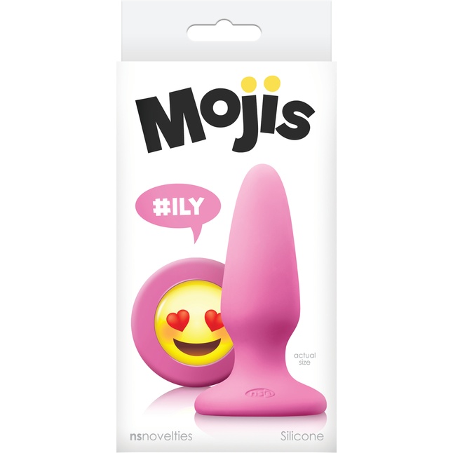 Розовая силиконовая пробка среднего размера Emoji ILY - 10,2 см. - Mojis. Фотография 2.