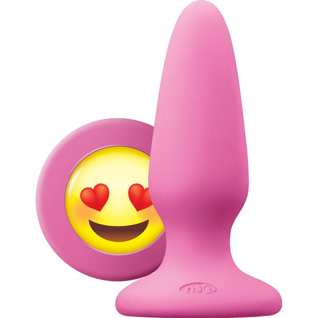 Розовая силиконовая пробка среднего размера Emoji ILY - 10,2 см. - Mojis