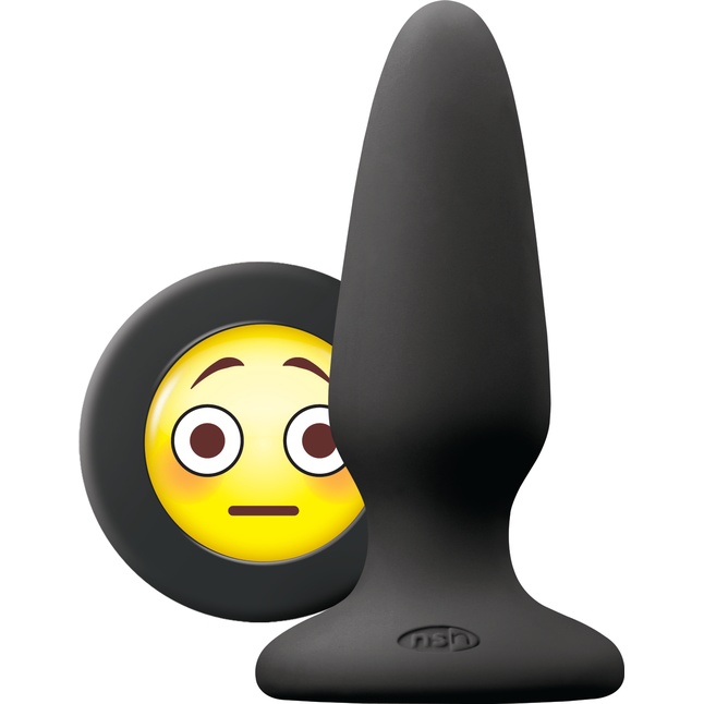 Черная силиконовая пробка среднего размера Emoji OMG - 10,2 см - Mojis