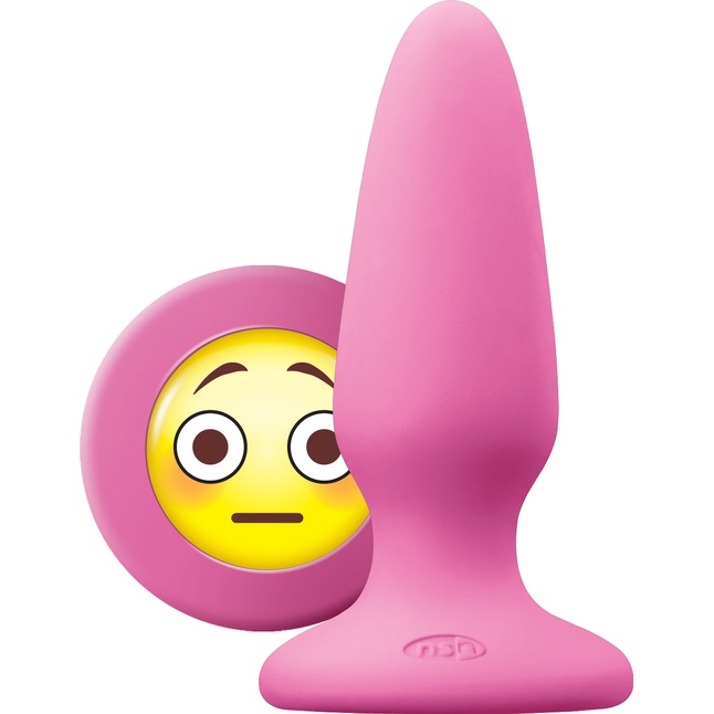 Розовая силиконовая пробка среднего размера Emoji OMG - 10,2 см - Mojis