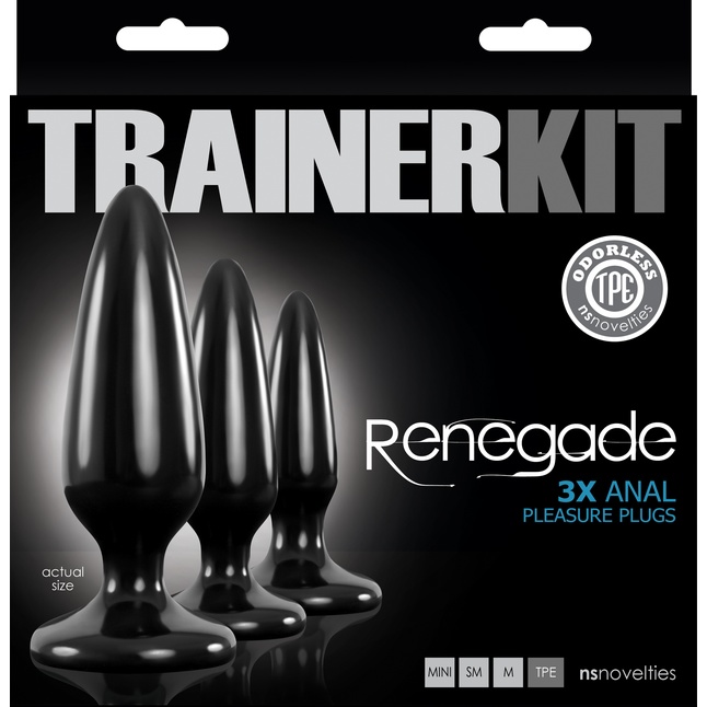 Набор из 3 черных силиконовых анальных пробок Trainer Kit - Renegade. Фотография 2.