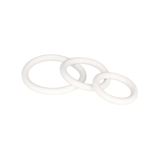 Набор из 3 белых эрекционных колец White Rubber Ring Set - Rings!. Фотография 2.