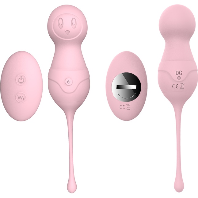 Нежно-розовые вагинальные шарики VAVA с пультом ДУ. Фотография 2.