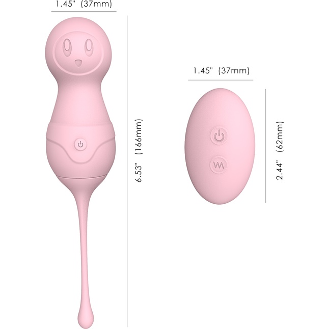 Нежно-розовые вагинальные шарики VAVA с пультом ДУ. Фотография 4.