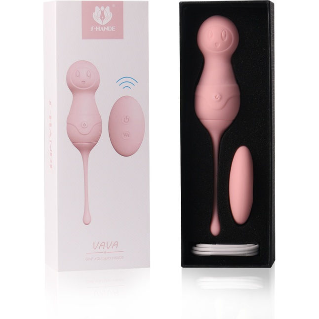 Нежно-розовые вагинальные шарики VAVA с пультом ДУ. Фотография 7.