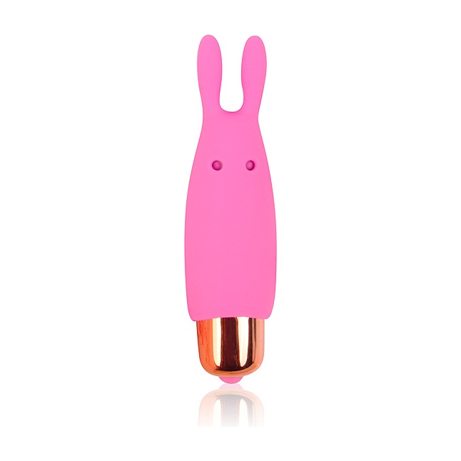 Маленький розовый силиконовый вибромассажер - 7,3 см