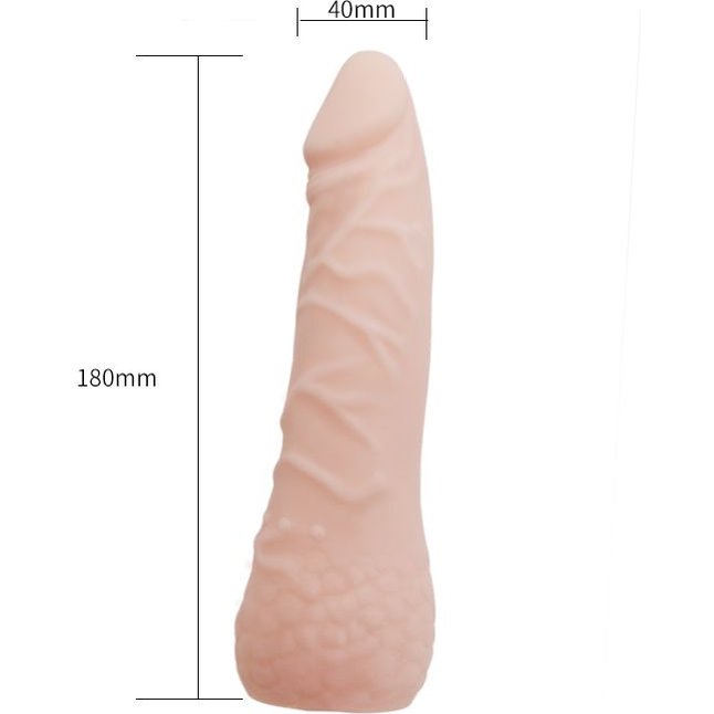 Реалистичная телесная насадка на пенис - 18 см - SEX EXPERT. Фотография 3.