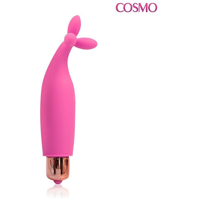 Необычный розовый силиконовый вибромассажер - 10,8 см. - COSMO