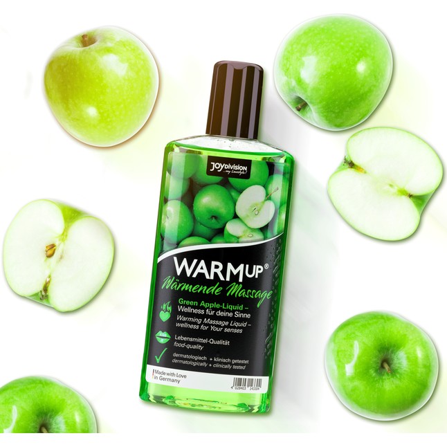 Массажное масло WARMup Green Apple с ароматом яблока - 150 мл. Фотография 2.