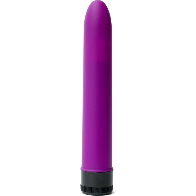 Фиолетовый гладкий вибратор с силиконовым напылением - 17,5 см