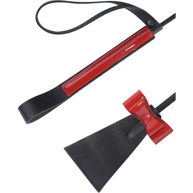 Эффектный стек с красным лаковым декором - 62 см - BDSM accessories. Фотография 3.