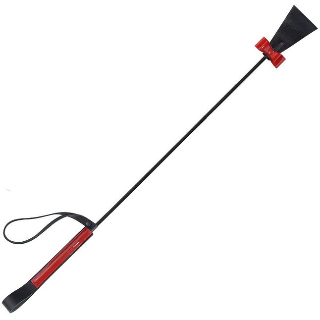 Эффектный стек с красным лаковым декором - 62 см - BDSM accessories