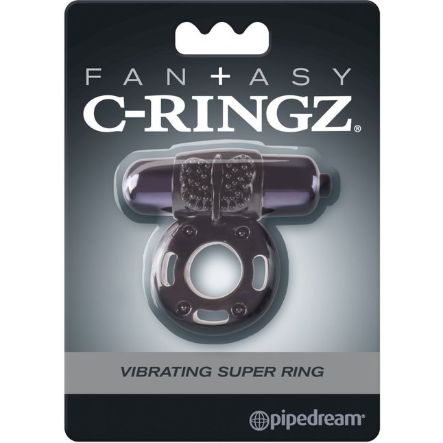 Чёрное эрекционное кольцо Vibrating Super Ring - Fantasy C-Ringz. Фотография 3.