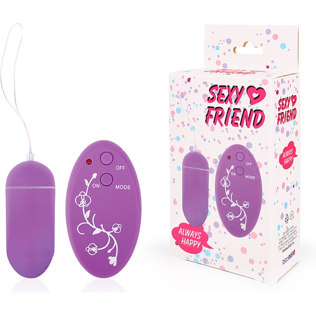 Фиолетовое виброяйцо Sexy Friend с 10 режимами вибрации. Фотография 2.