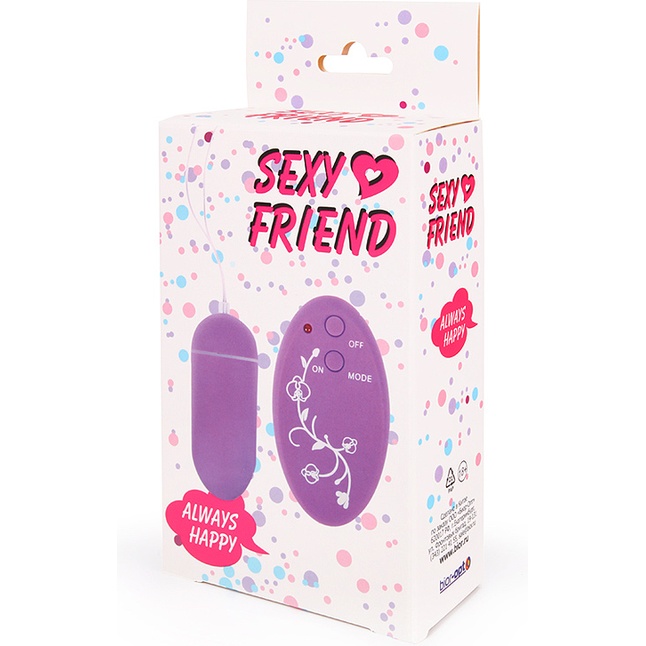 Фиолетовое виброяйцо Sexy Friend с 10 режимами вибрации. Фотография 3.