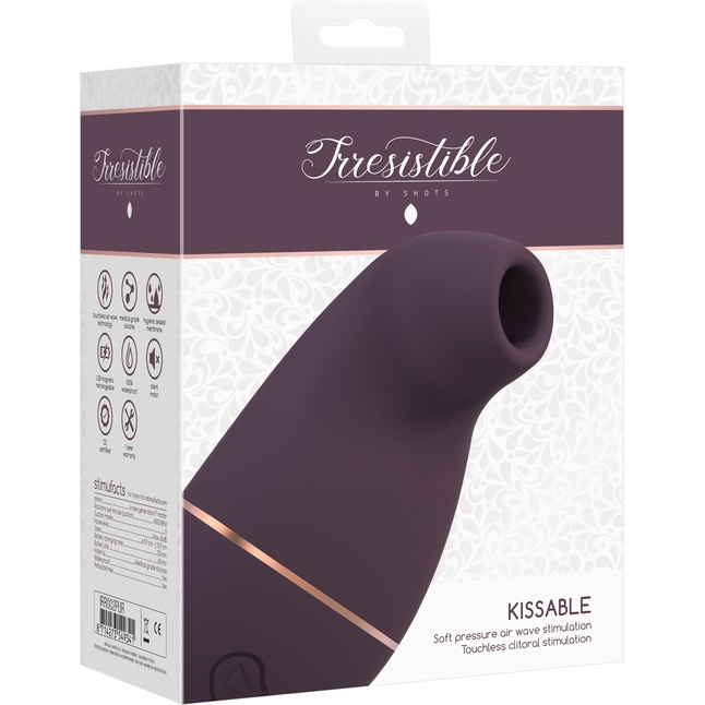 Фиолетовый клиторальный вакуум-волновой массажер Irresistible Kissable. Фотография 6.
