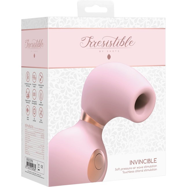 Розовый клиторальный вакуум-волновой массажер Irresistible Invincible. Фотография 6.