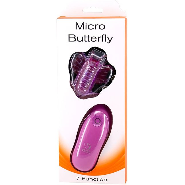 Лиловый клиторальный стимулятор MICRO BUTTERFLY в виде бабочки. Фотография 2.
