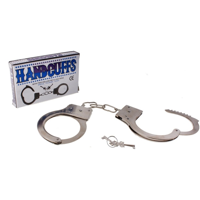 Серебристые металлические наручники с ключиками - Sima-Land. Фотография 2.
