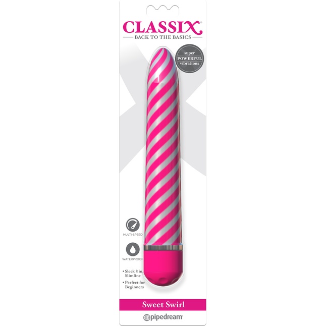 Розовый вибратор Sweet Swirl Vibrator - 21,3 см - Classix. Фотография 3.