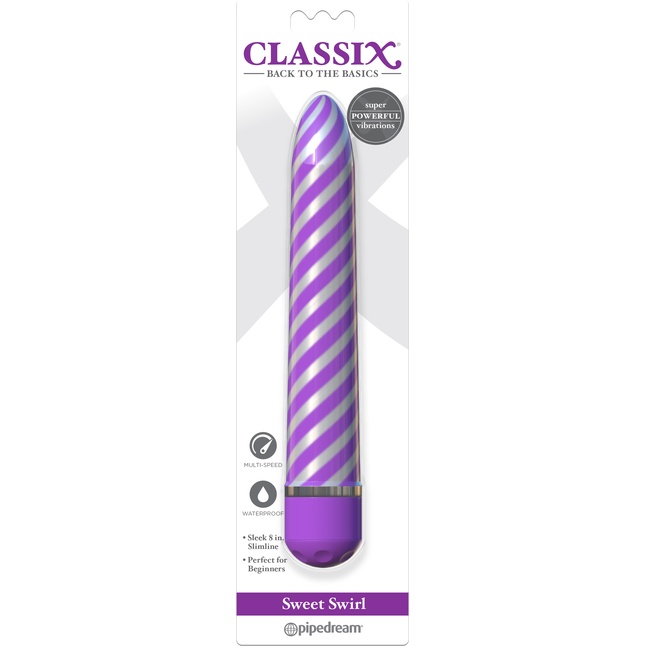 Фиолетовый вибратор Sweet Swirl Vibrator - 21,3 см - Classix. Фотография 3.