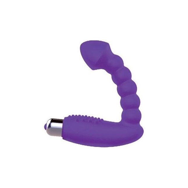 Фиолетовый массажер простаты с вибрацией - 10 см - SWEET TOYS