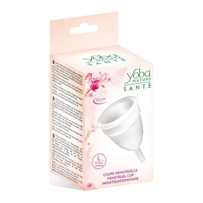 Белая менструальная чаша Yoba Nature Coupe - размер L. Фотография 2.
