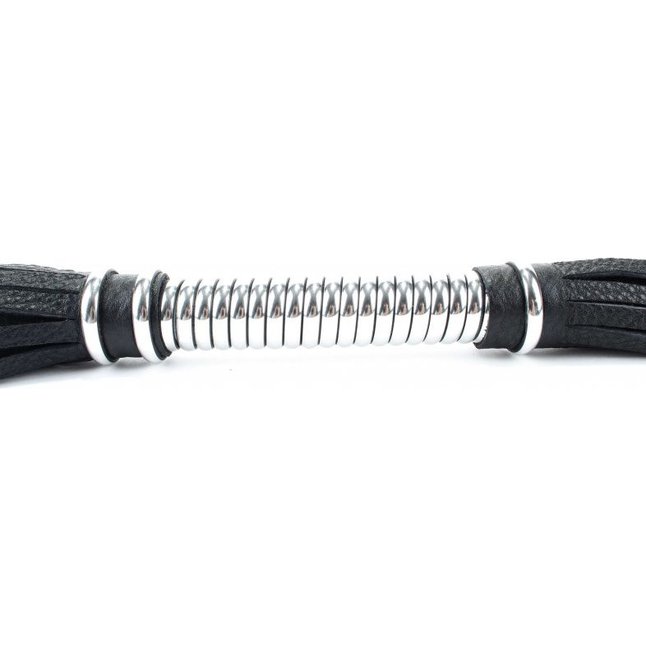 Черная плеть с серебристой ручкой - 45 см. Фотография 3.
