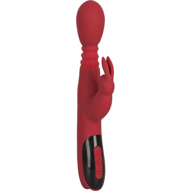 Красный вибромассажер с клиторальным отростком Rabbit Vibrator - 26,5 см - You2Toys