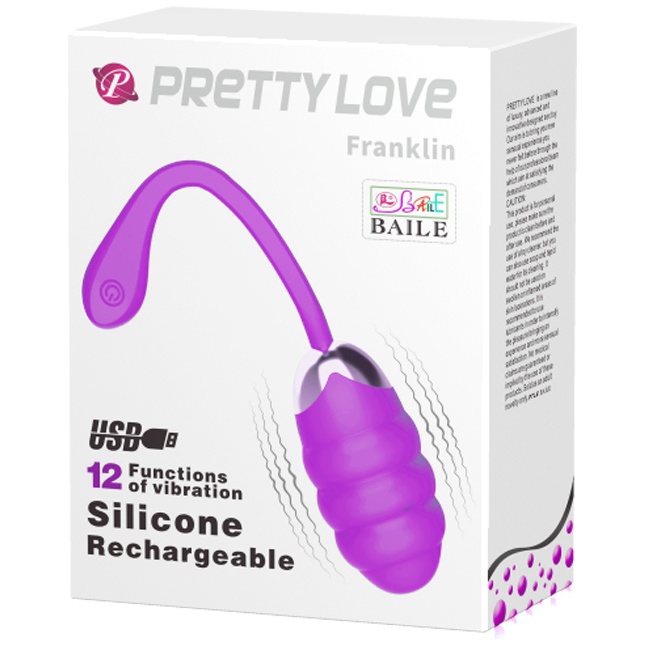 Фиолетовое перезаряжаемое виброяйцо Franklin - Pretty Love. Фотография 7.