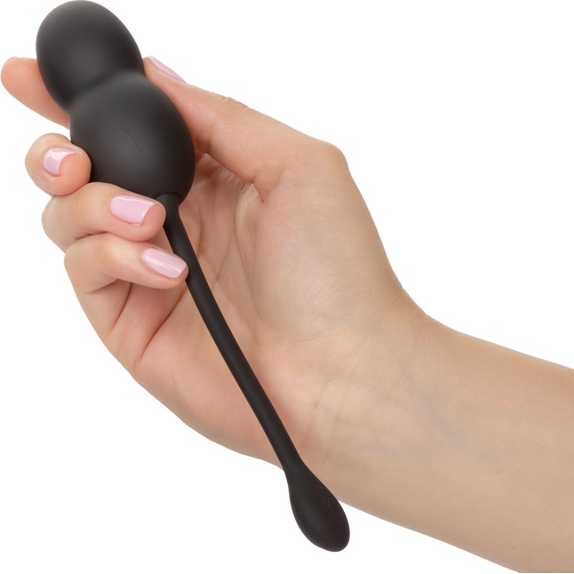 Черные вагинальные виброшарики с браслетом-пультом Wristband Remote Ultra-Soft Kegel System. Фотография 5.