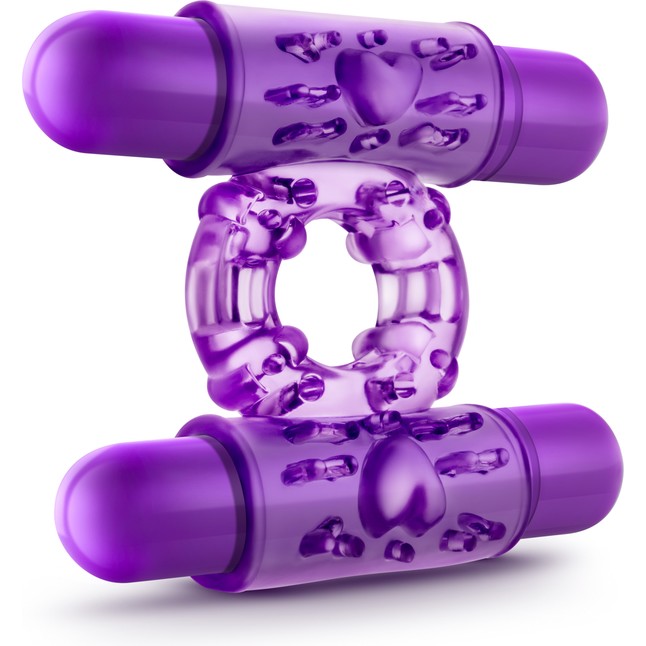 Фиолетовое эрекционное виброкольцо Double Play - Play With Me
