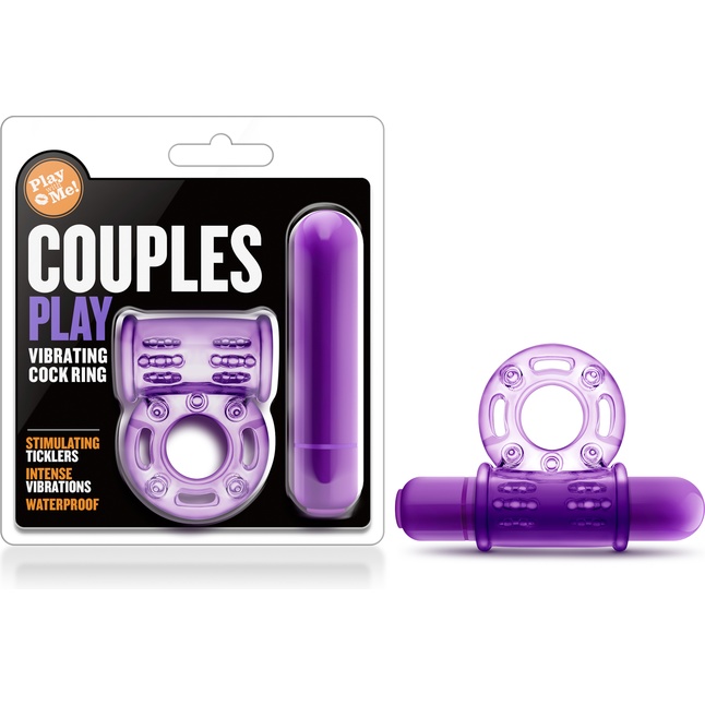Фиолетовое эрекционное виброкольцо Couples Play Vibrating Cock Ring - Play With Me. Фотография 6.