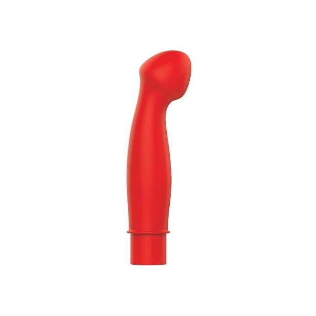 Красный вибромассажер с изогнутой круглой головкой - 11,5 см - SWEET TOYS
