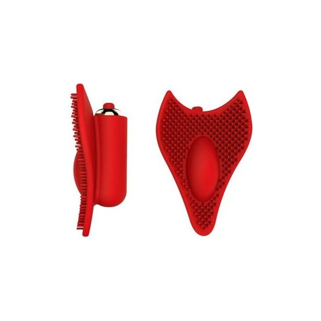 Красный клиторальный стимулятор с шипиками - 7,5 см. - SWEET TOYS