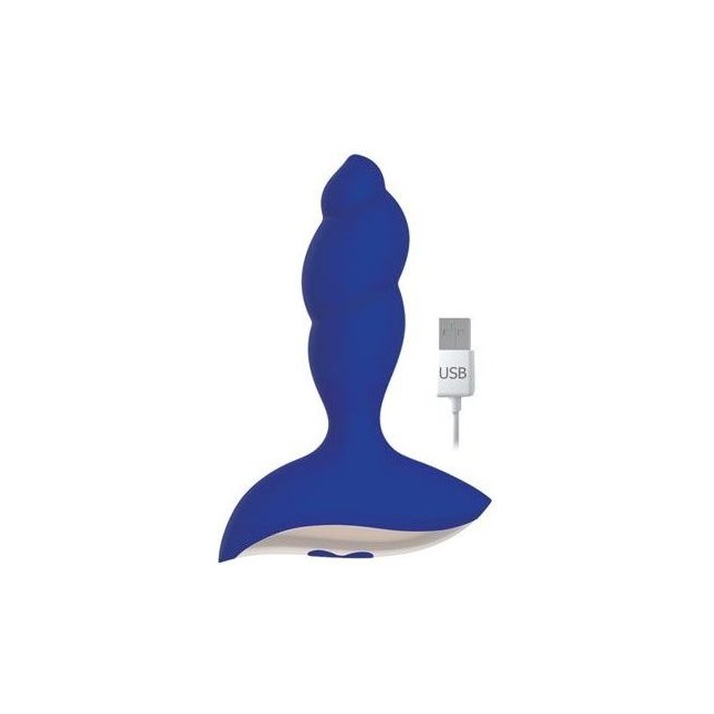 Синий спиралевидный вибромассажер - 8,5 см - SWEET TOYS