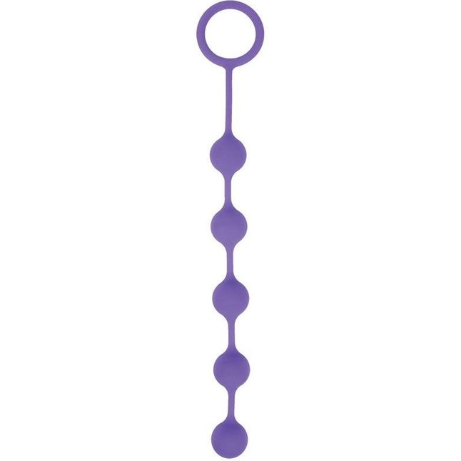 Фиолетовая анальная цепочка с металлическими шариками - 25 см - SWEET TOYS