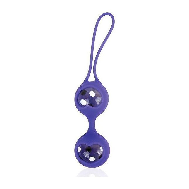 Вагинальные стеклянные шарики в фиолетовой силиконовой оболочке - SWEET TOYS