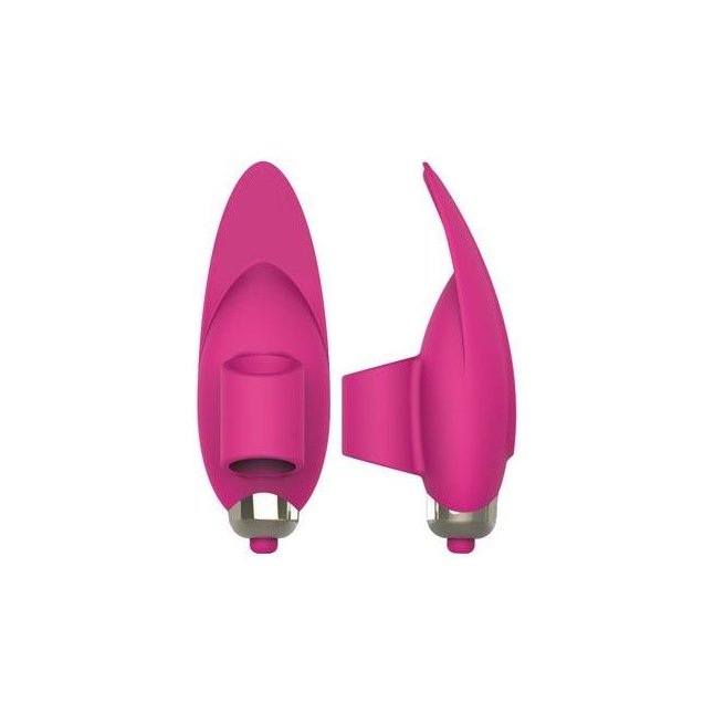 Розовый вибростимулятор с петелькой под палец - 8 см - SWEET TOYS