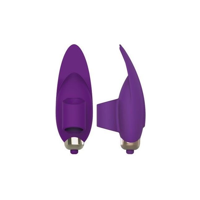 Фиолетовый вибростимулятор с петелькой под палец - 8 см - SWEET TOYS