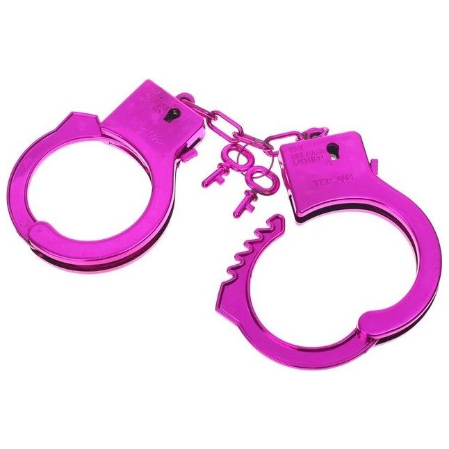 Ярко-розовые пластиковые наручники Блеск
