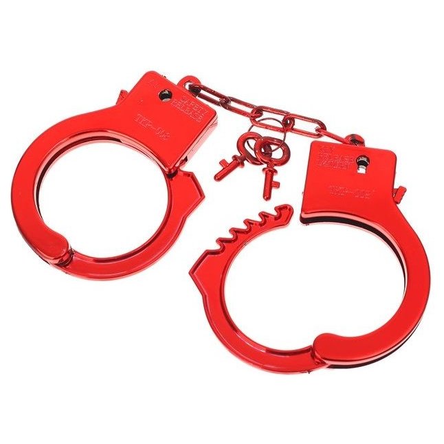 Красные пластиковые наручники Блеск