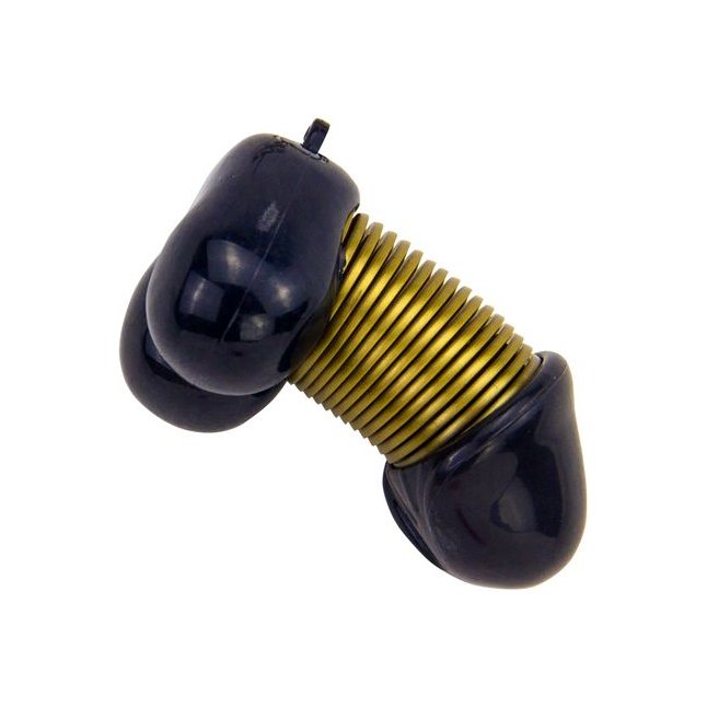 Черный брелок для ключей в форме пениса. Фотография 2.