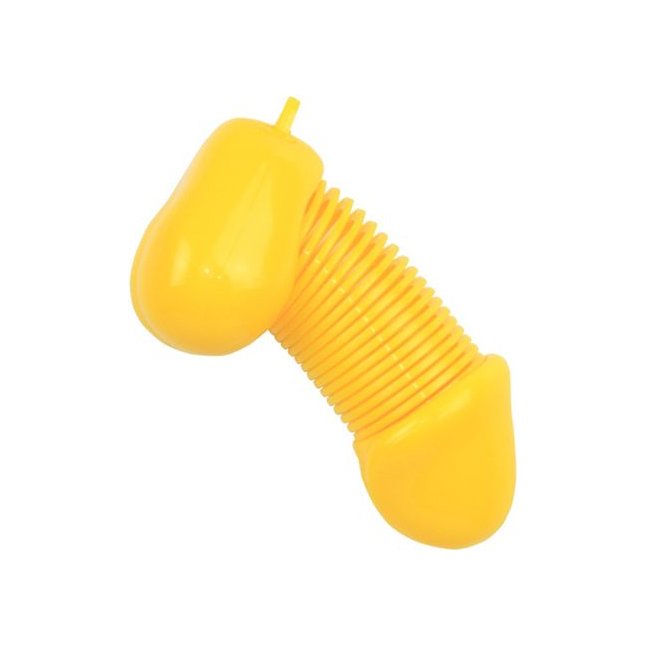 Желтый брелок для ключей в форме пениса. Фотография 2.