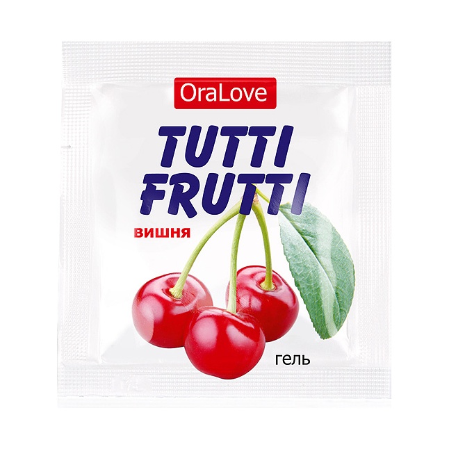 Саше гель-смазки Tutti-frutti с вишнёвым вкусом - 4 гр - Одноразовая упаковка